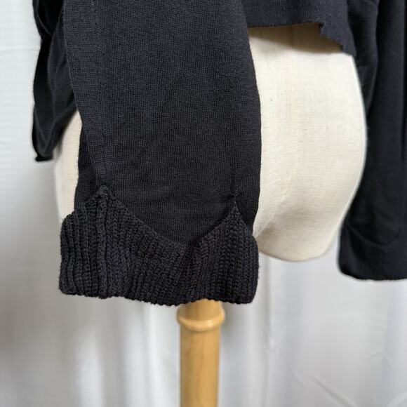 HIROKO KOSHINO Black Smocked Textured Cardigan Women's Size 40 US Small - Picture 5 of 10